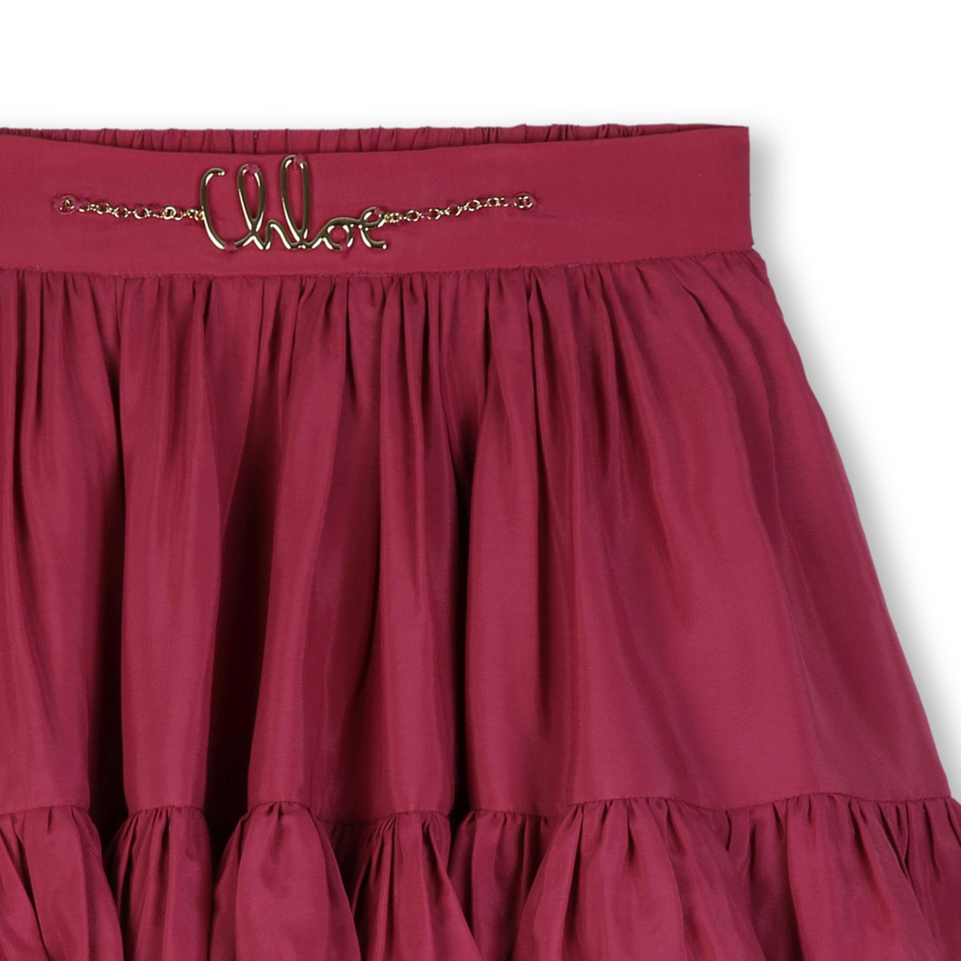 Burgundy Ruffled Logo Skirt