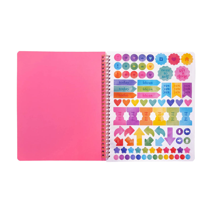 Artful Notes Reverse Coloring Notebook - Geoscape - 100 Pages 2 Sticker Sheets