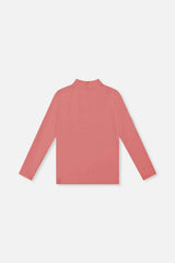 Brushed Rib Mock Neck Top Pink