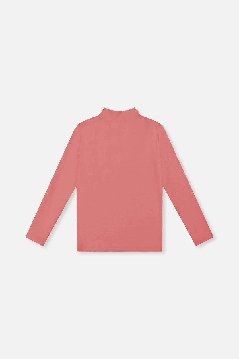 Brushed Rib Mock Neck Top Pink