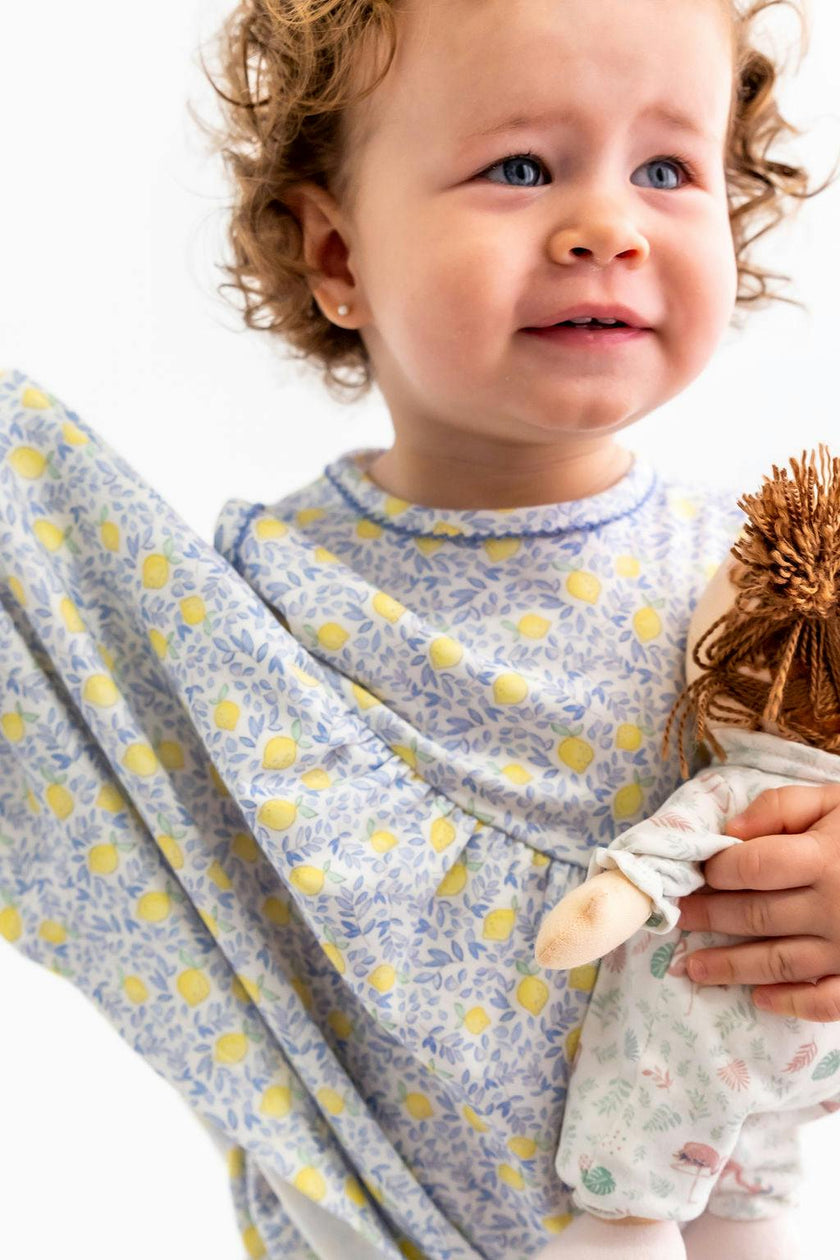 Lemons Pima Cotton Baby Dress w/ Bloomer
