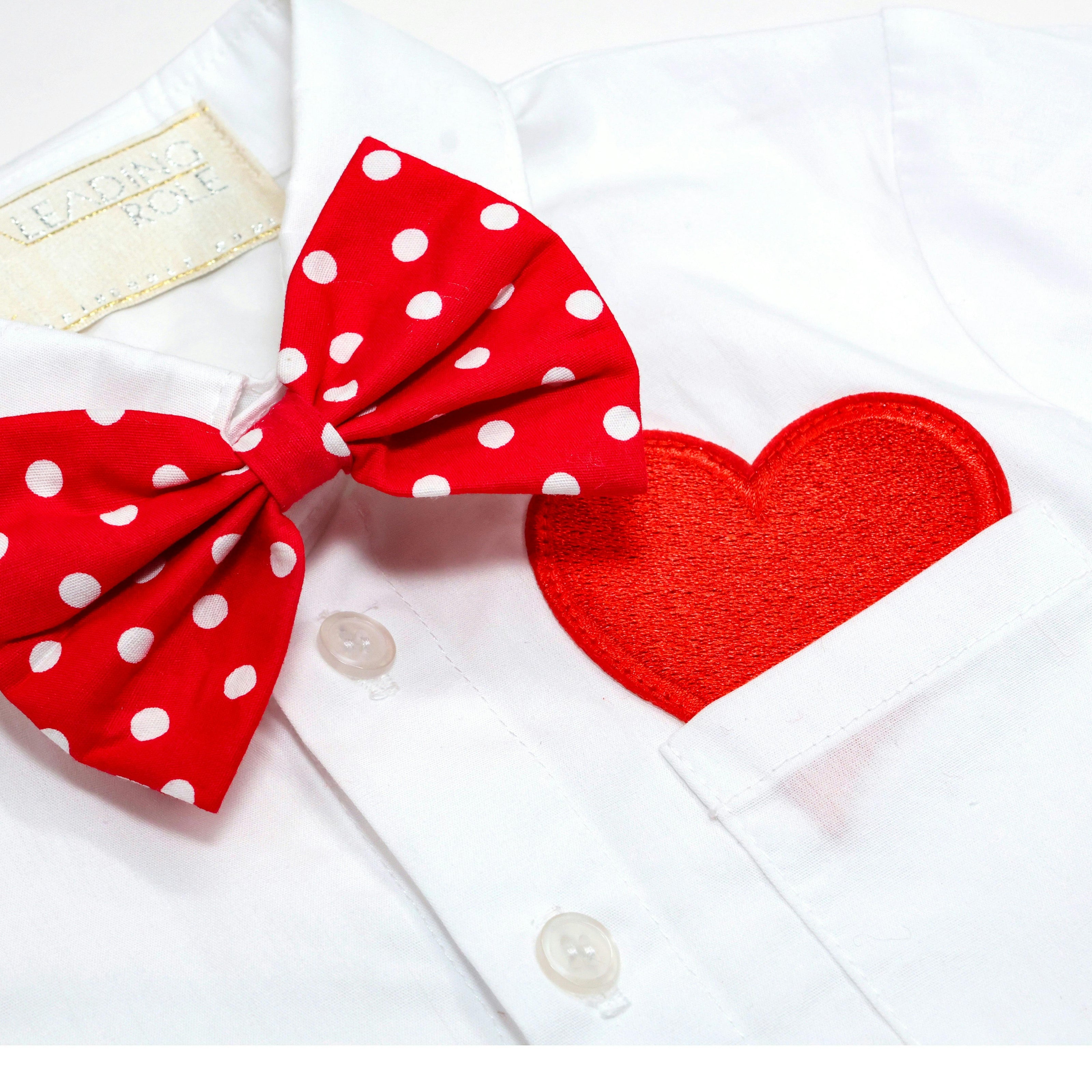 Jr Star Heartbreaker White Child Shirt with Bow Tie