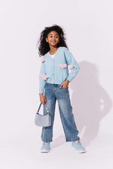 Rainbow Plush Heart Cardigan