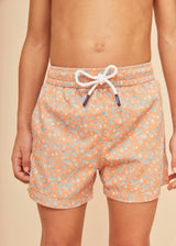 Orange Flowers Boys' Swim Shorts