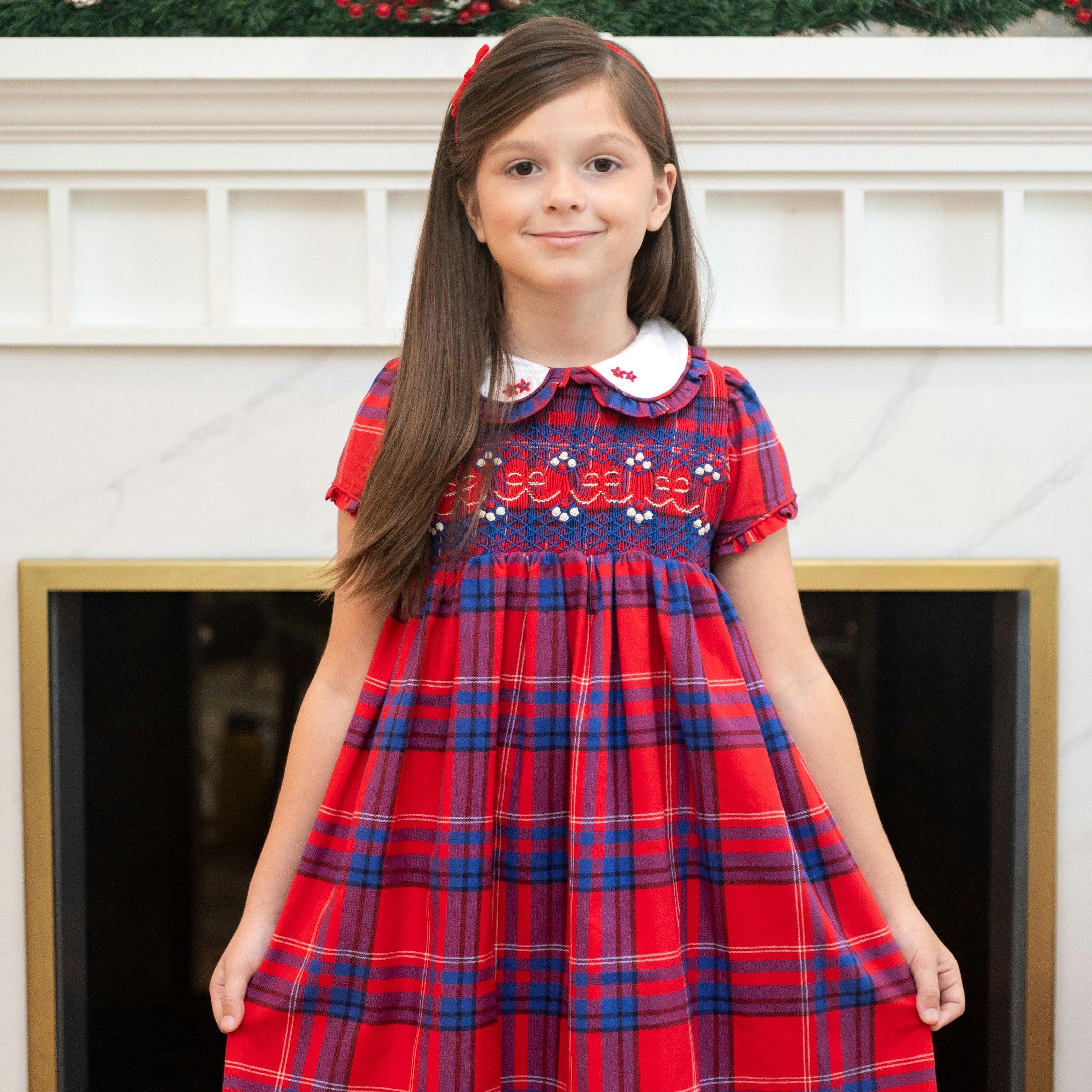 Ariella Girl Dress - Red Plaid