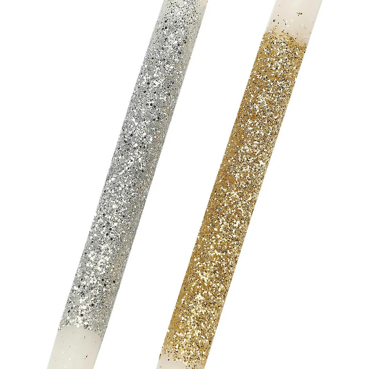 Metallic Glitter Birthday Candles (set of 10)