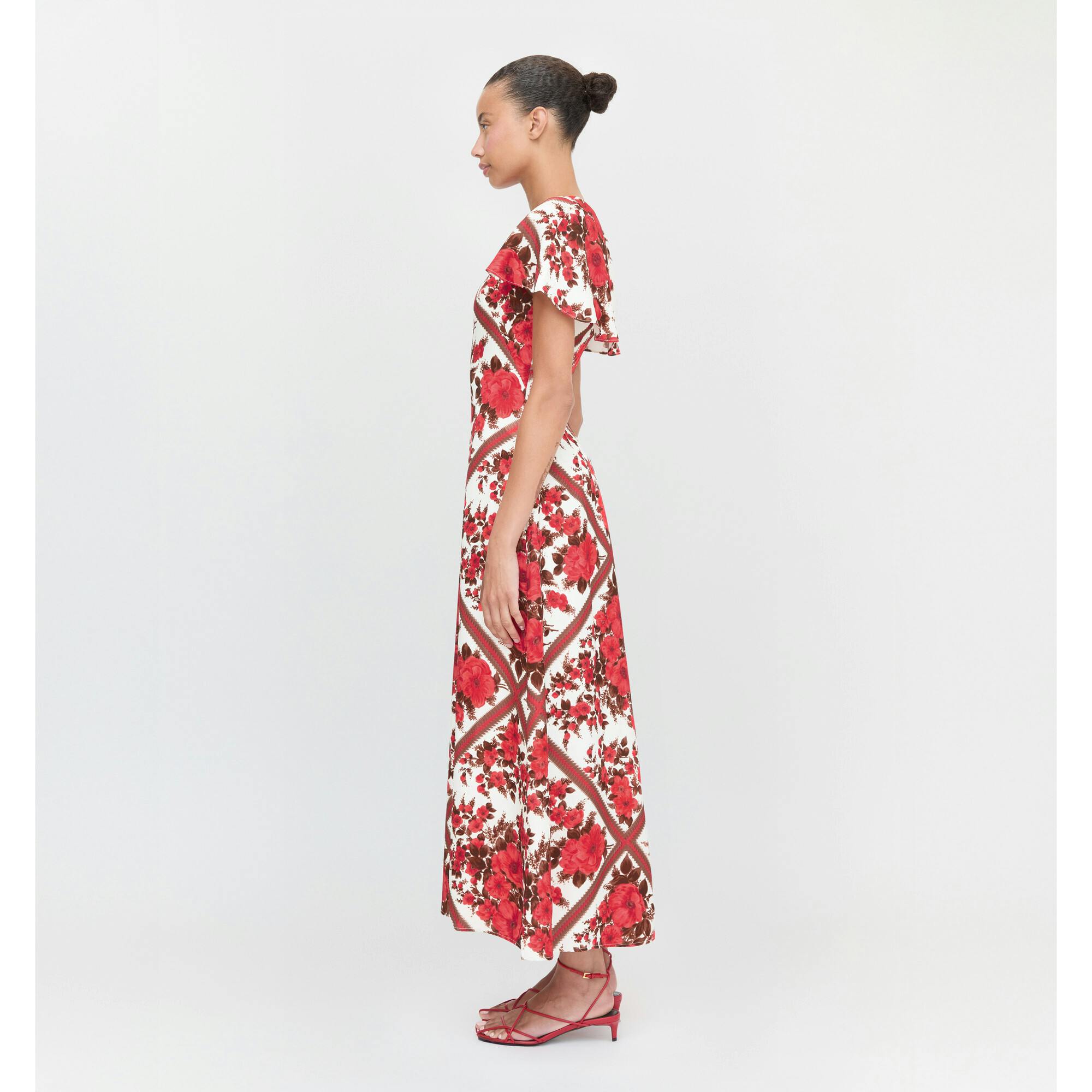 The Davina Dress - Red Diamond Rose