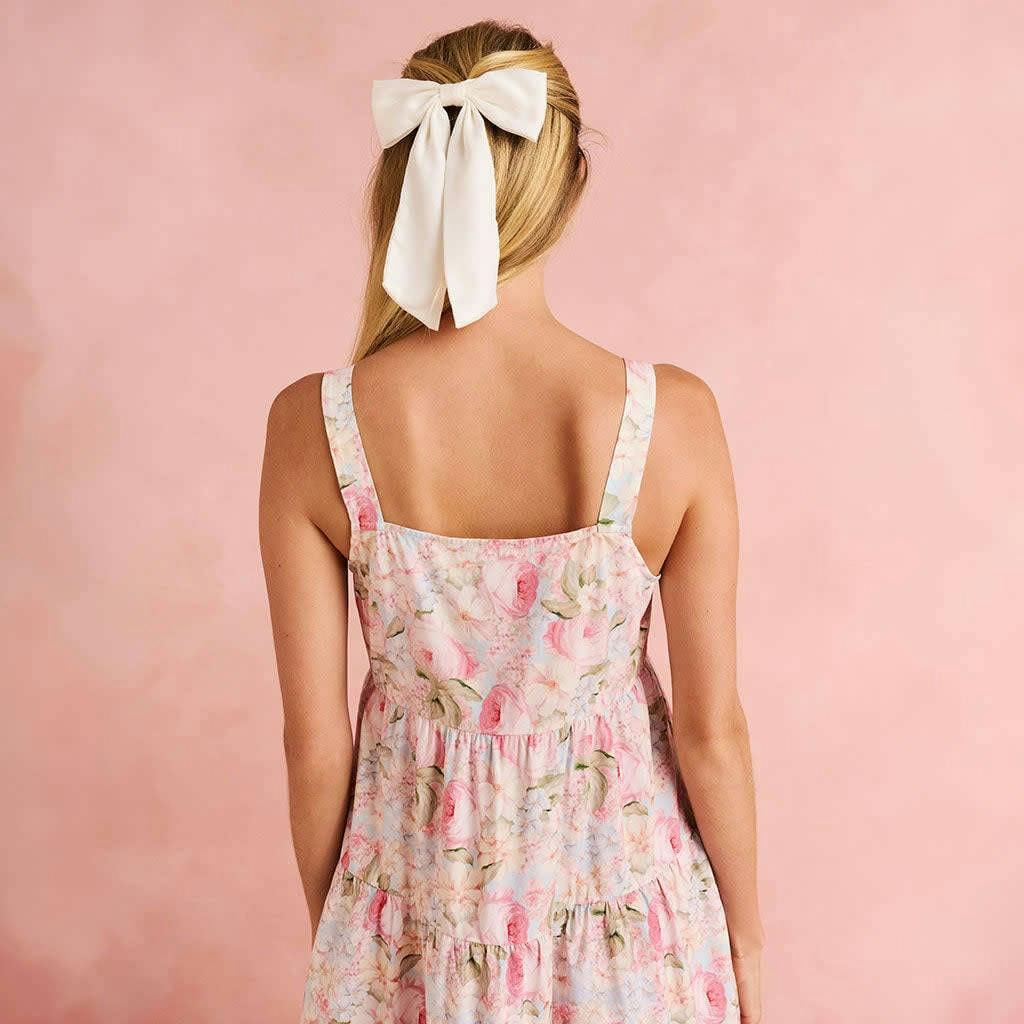 Rose Dreams Women's Bamboo Challis Tiered Dress