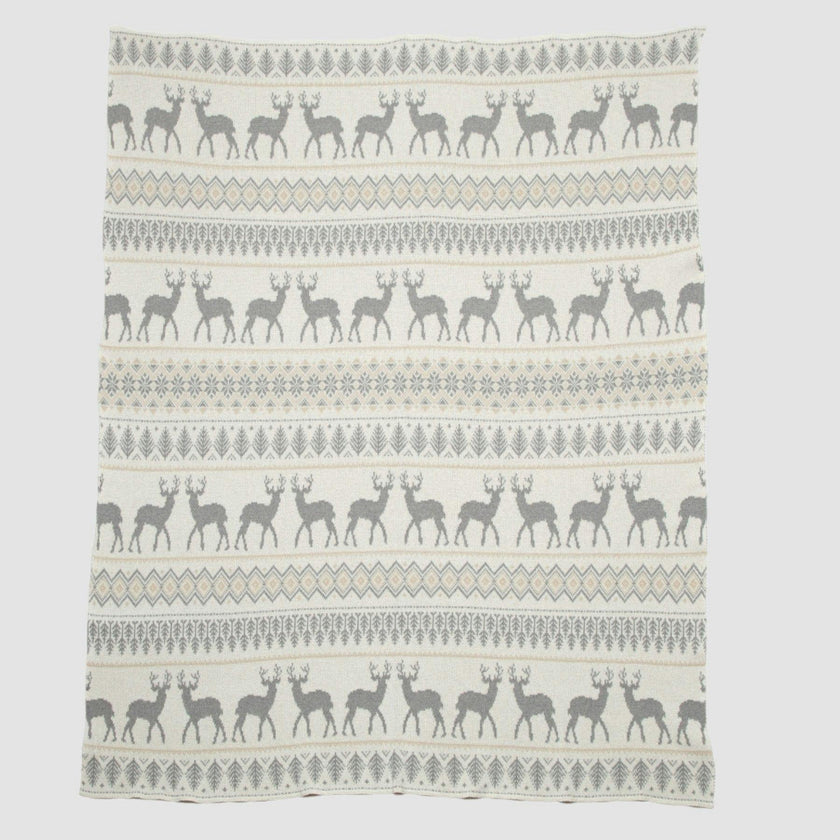 Cotton Sustainable Knit Throw Blanket | Vintage Fair Isle