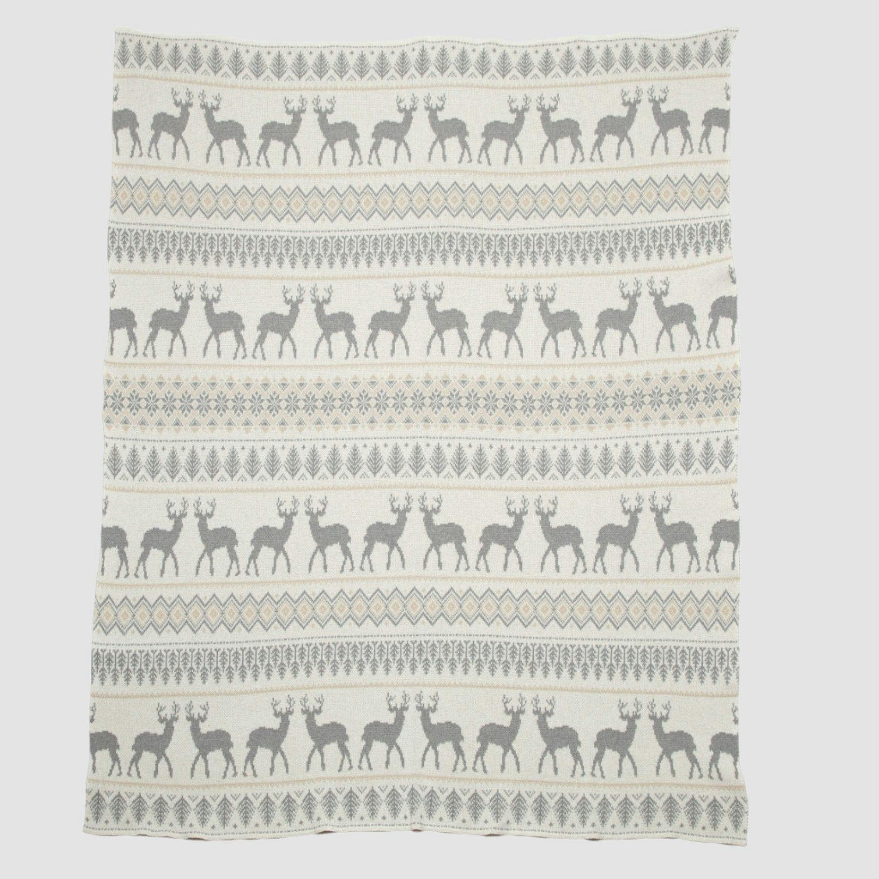 Cotton Sustainable Knit Throw Blanket | Vintage Fair Isle