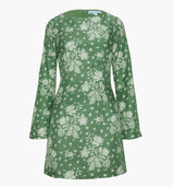 The Longsleeve Viola Dress - Green Delft Bouquet