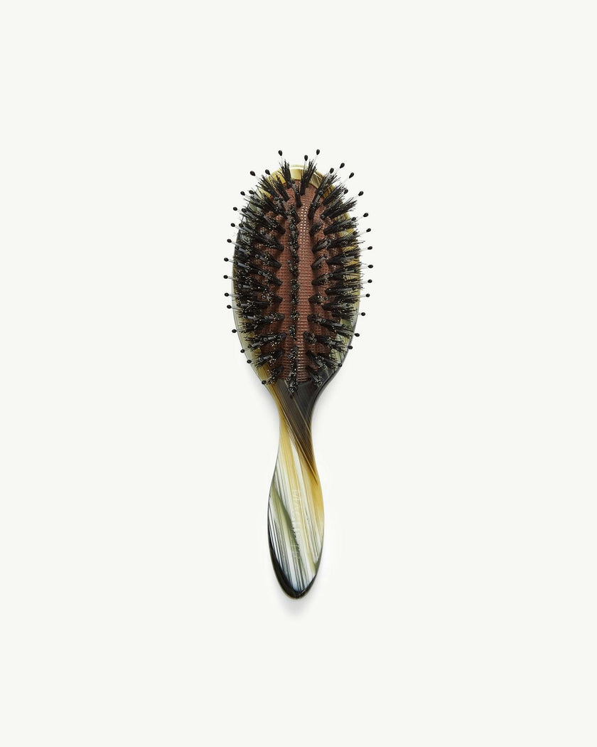 Travel Hair Brush in Horn