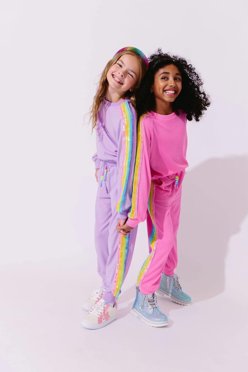 Lavender Rainbow Sequin Set