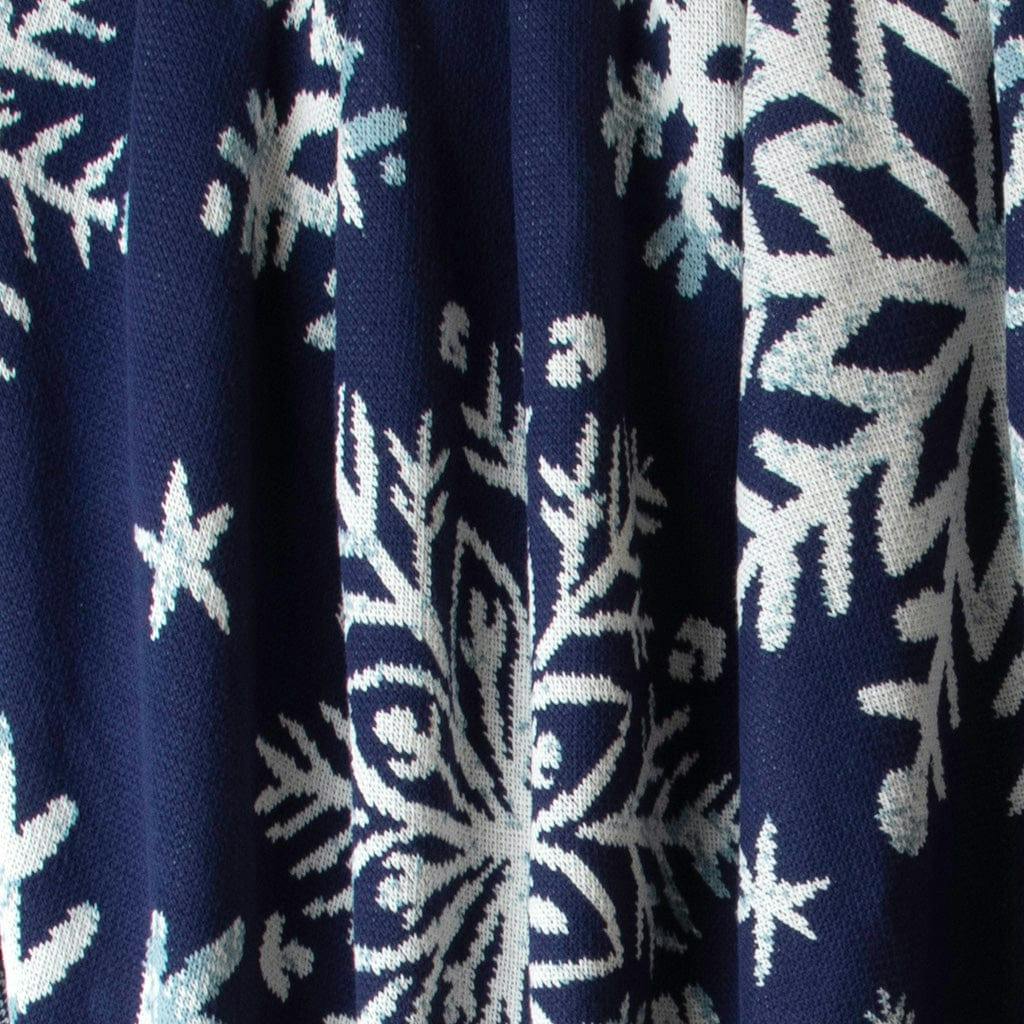 Cotton Sustainable Knit Throw | Nordic Snowflakes