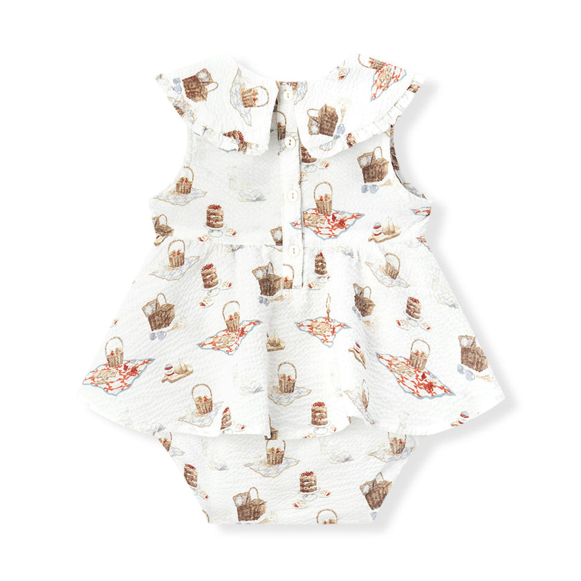Picnic Ruffle Collar One Piece Dress