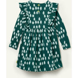 Recycled Cotton Snowy Pine Ruffle Dress