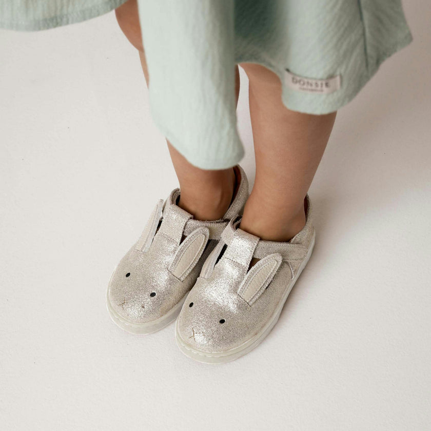 Esterre Shoes | Bunny | Silver Metallic Leather