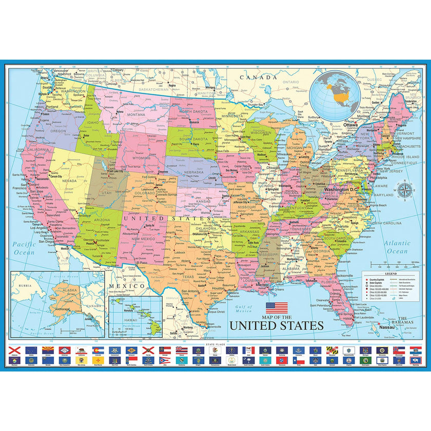Map of the United States - 1000 pc Puzzle