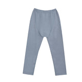 Blue Solid Wool-Blend Pajama Set