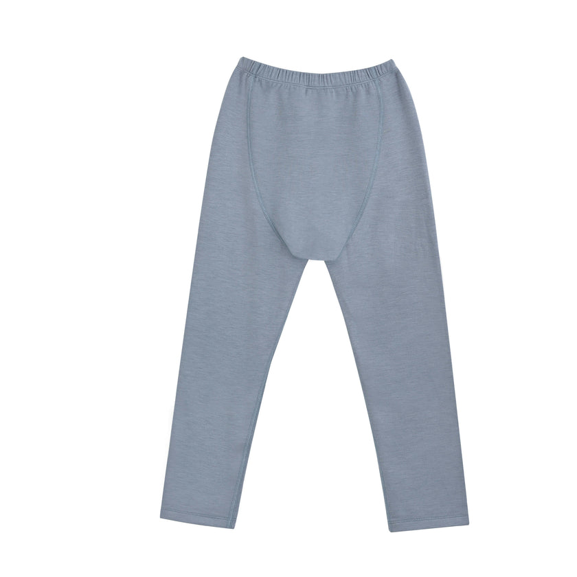 Blue Solid Wool-Blend Pajama Set