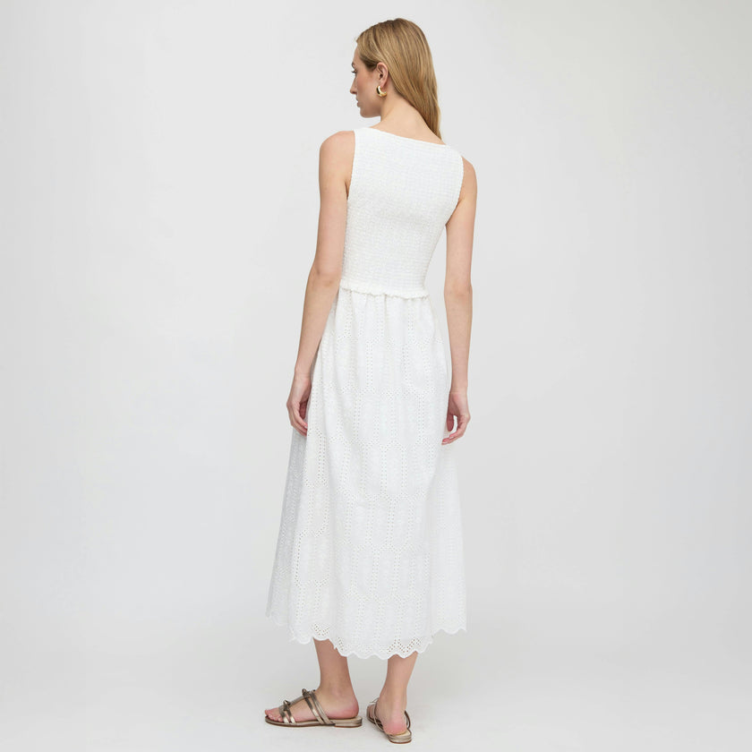 The Christina Nap Dress - White Trellis Broderie