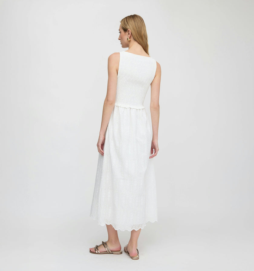The Christina Nap Dress - White Trellis Broderie