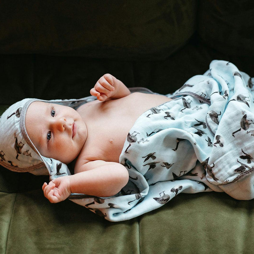Picnic Organic Hooded Swaddle Blanket