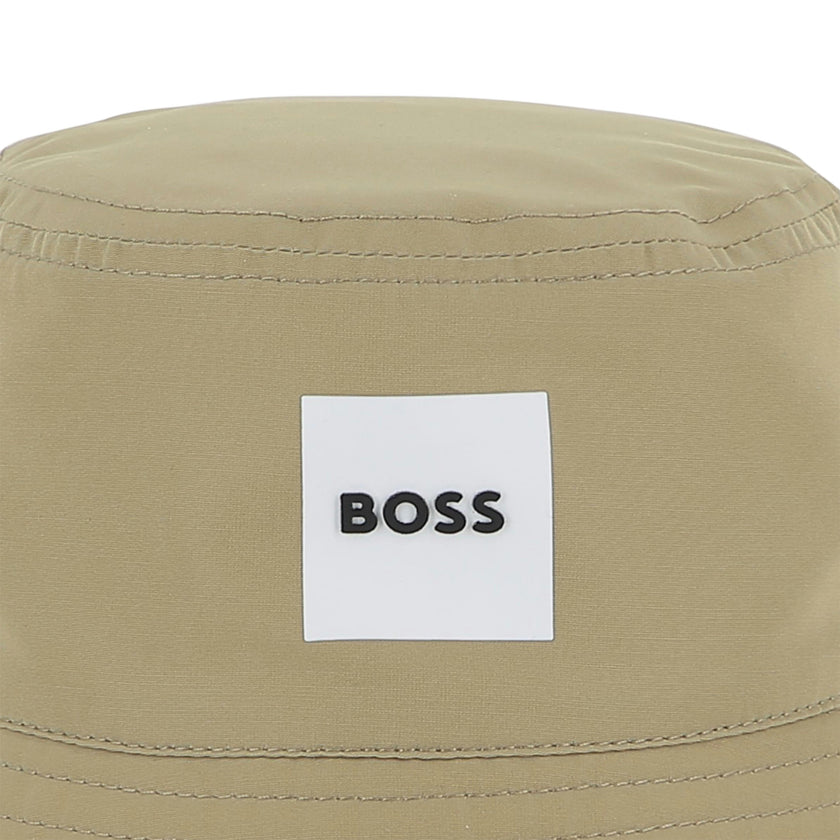 White & Beige Reversible Bucket Hat