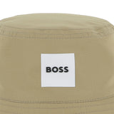 White & Beige Reversible Bucket Hat