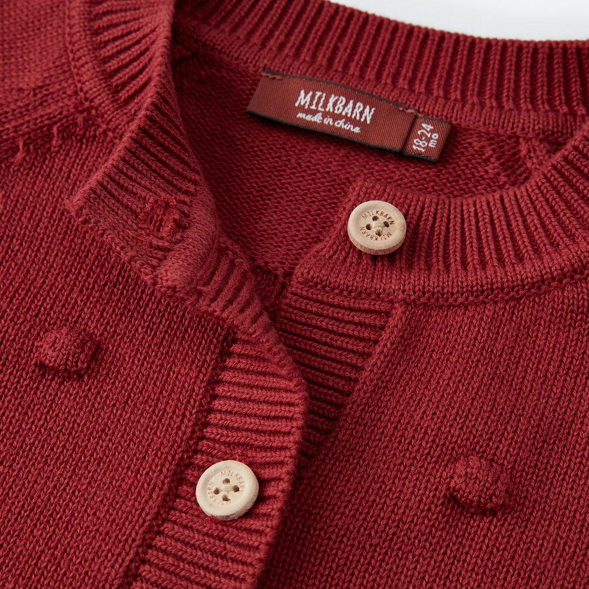 Wine Knit Popcorn Cardigan