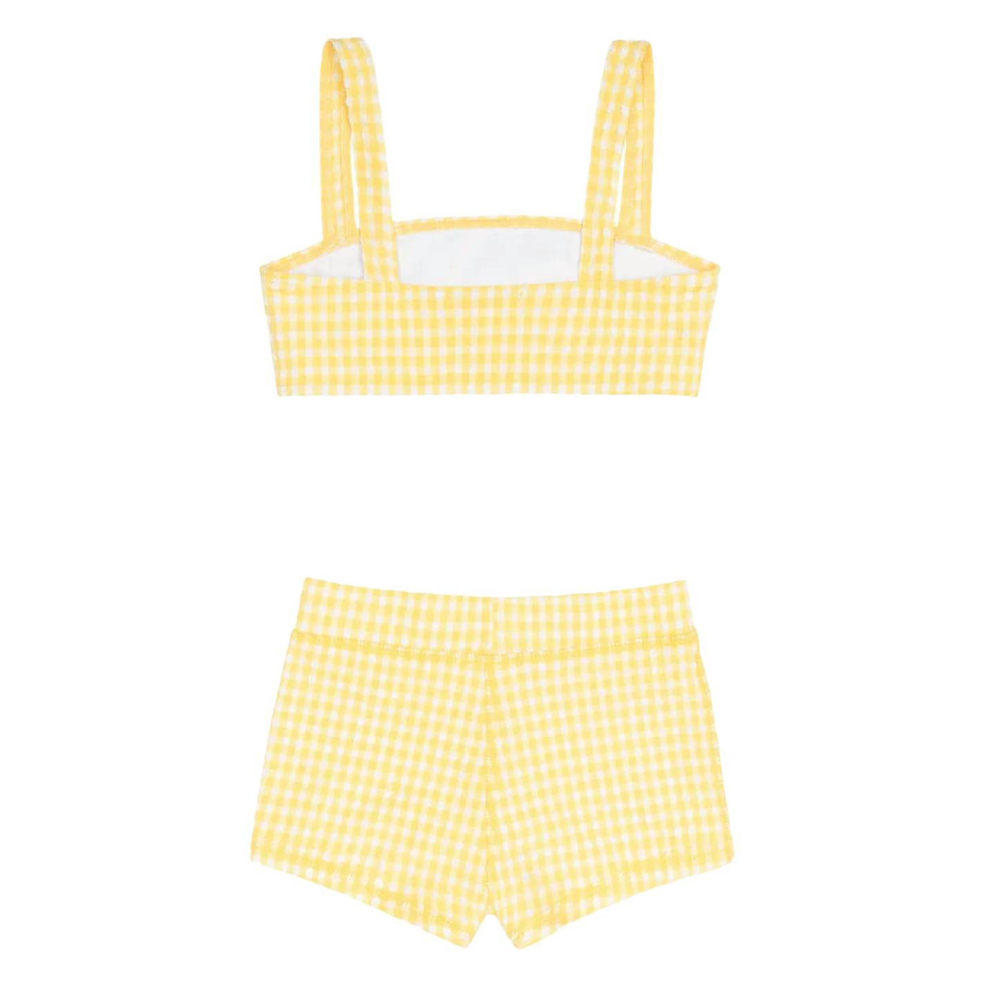 girls soleil gingham bandeau bikini and swim short
