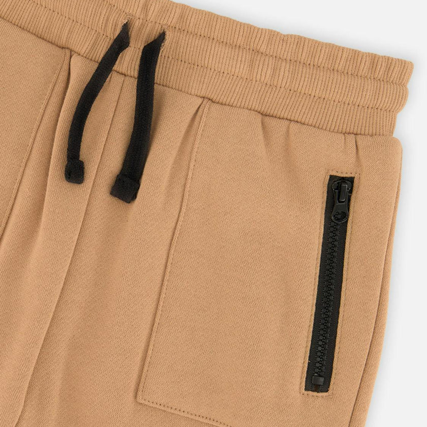 Fleece Sweatpants with Pockets Brown Tannin