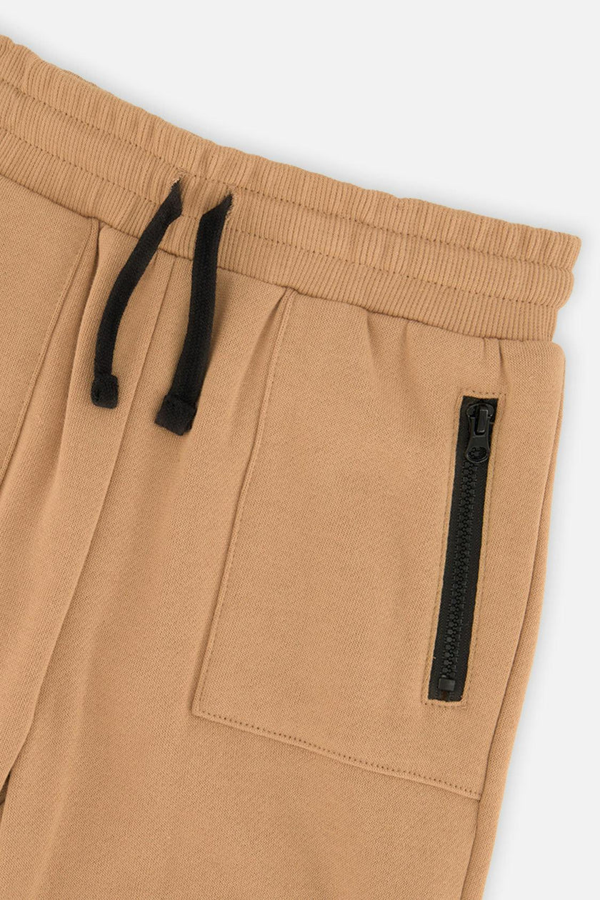 Fleece Sweatpants with Pockets Brown Tannin