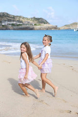 Iridescent Shimmer Sequin Skirt Pink