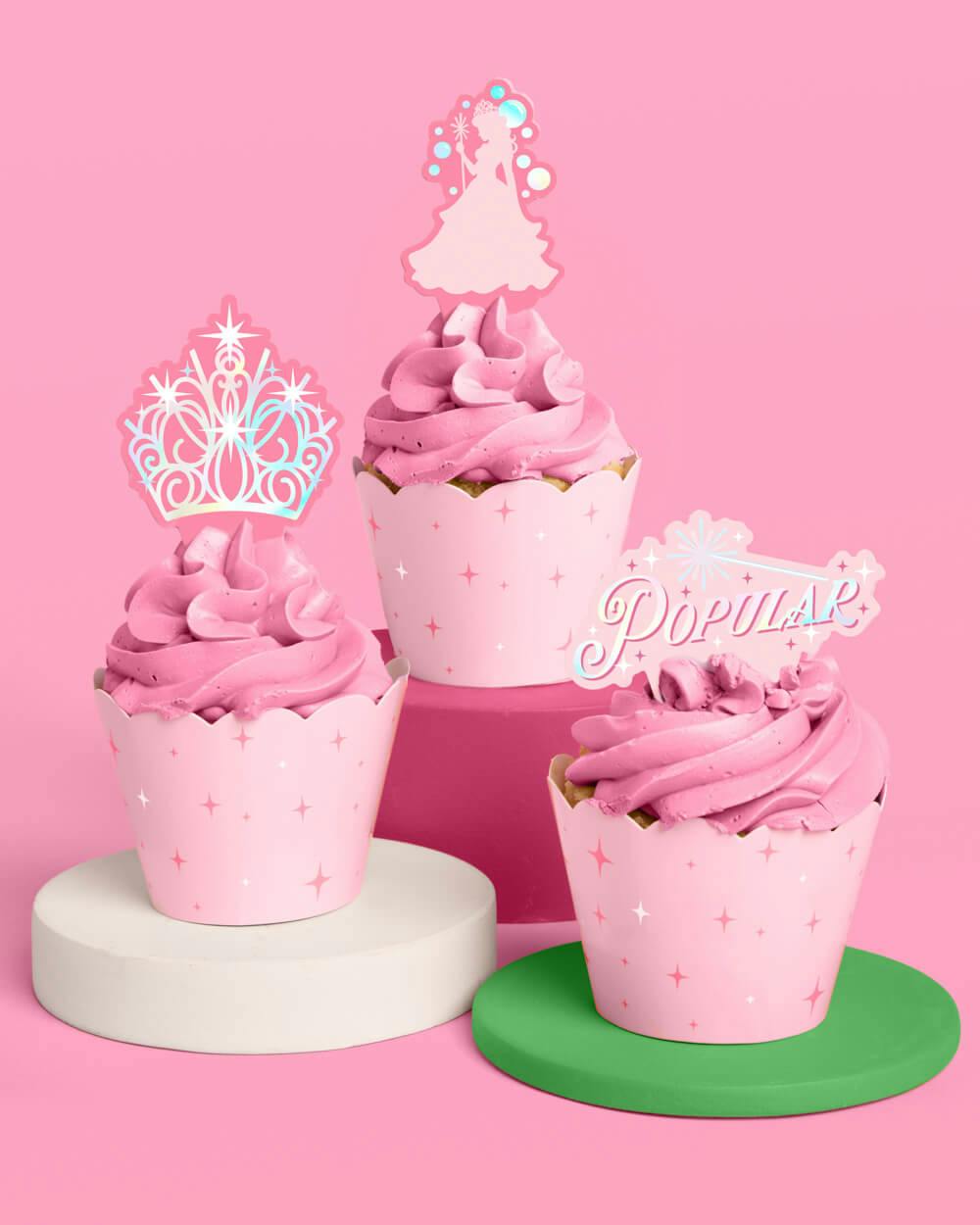 Emerald City Cupcake Set - 24 sets of liners + toppers