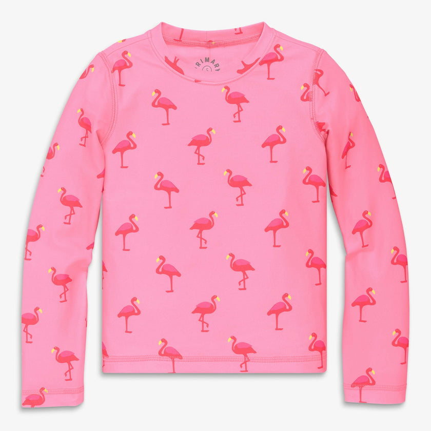 Clearance kids long sleeve swim top in flamingos