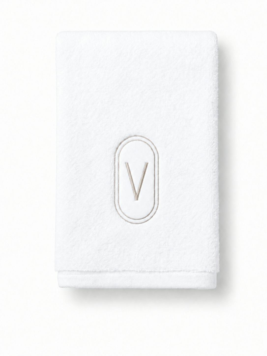 DH Oval Monogram Embroidered Fingertip Towel