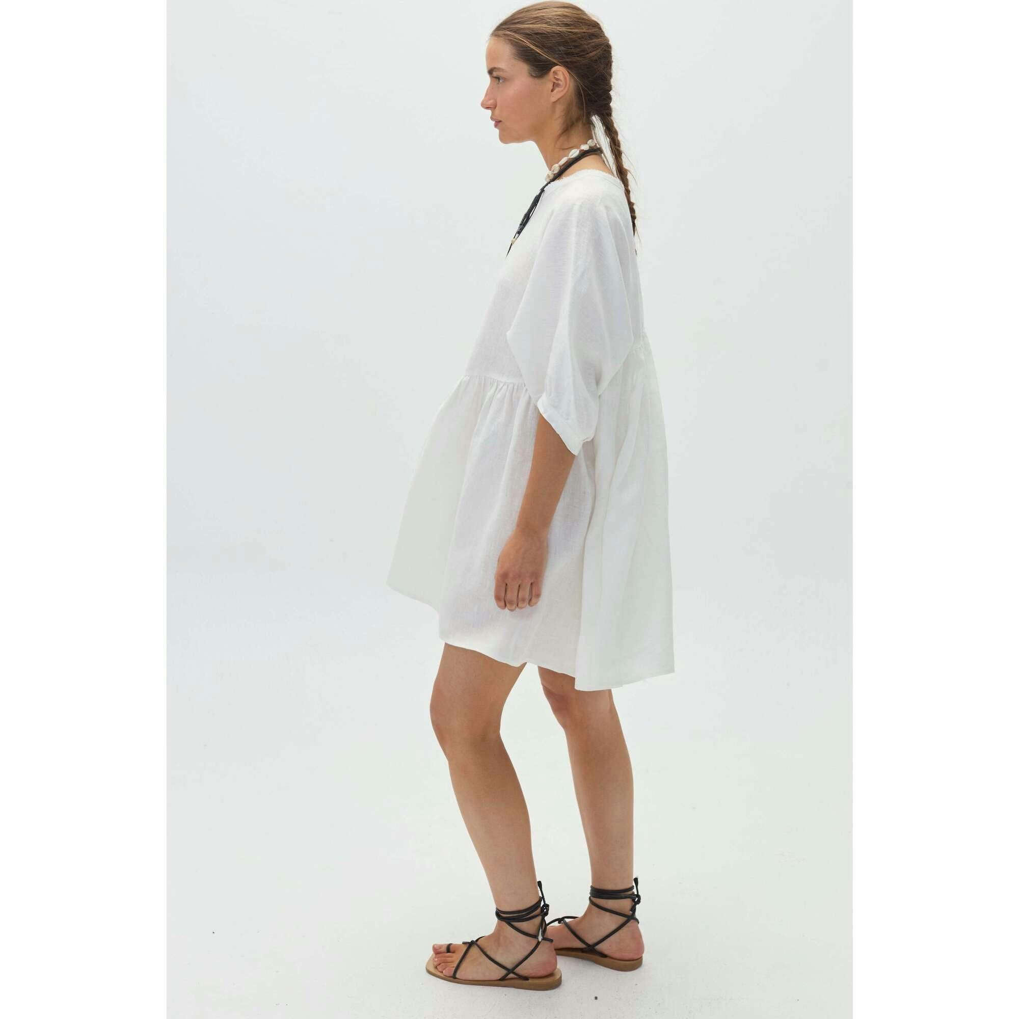 Alcala Linen Dress - Off White
