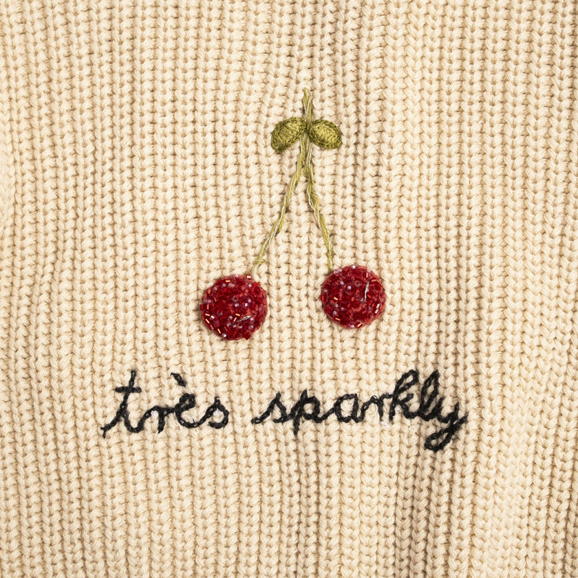 Très Sparkly Sweater in Ecru