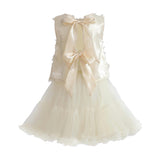 Ivory Amorette Floral Appliqué Top and Dress Set