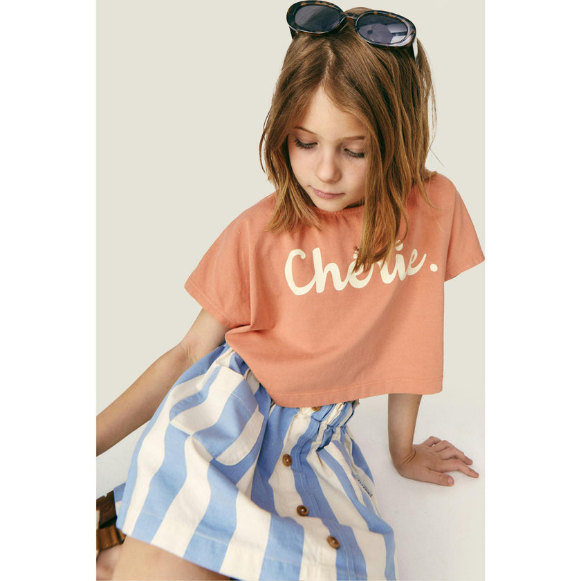 Mipounet SS26 Claude Mini, Skirt Ecru Blue