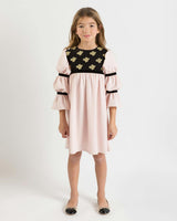 Bella dress (burgundy with golden embroidery blooms)
