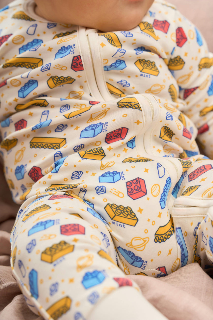 Creative Blocks Zip-up Baby Bodysuit