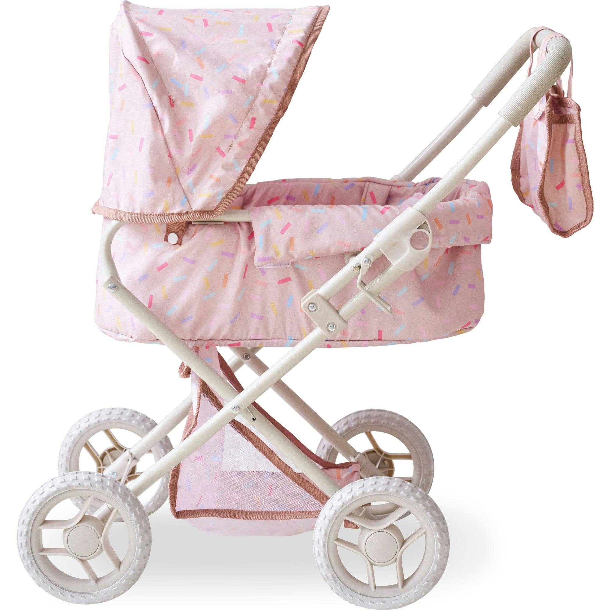 Olivia's Little World Confetti Doll Classic Stroller with Removable Bassinet
