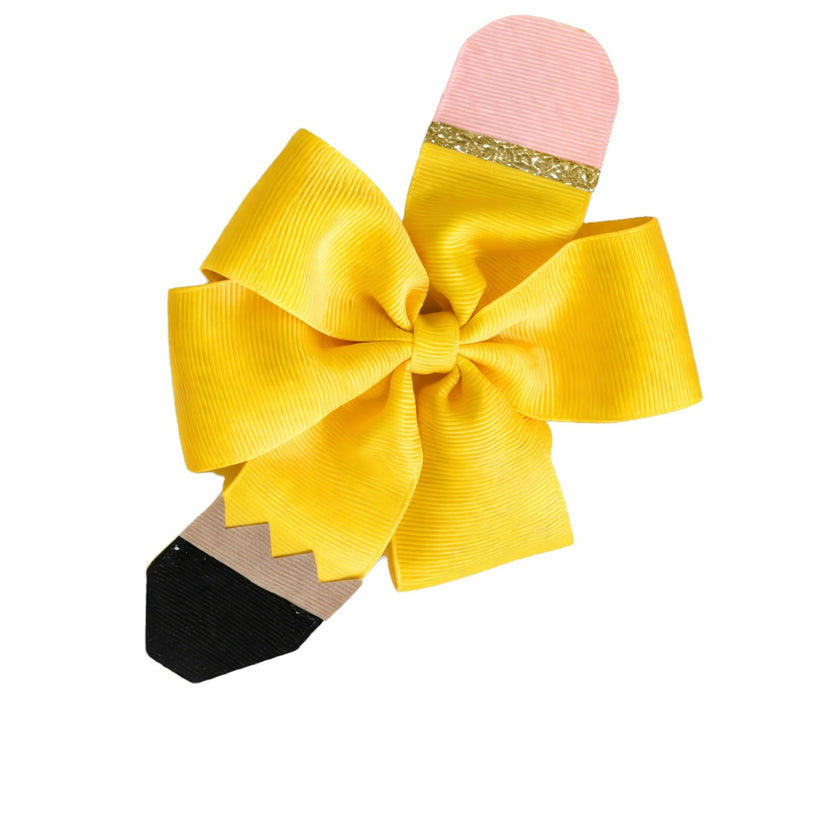 Pencil Back-to-School Hair Bow