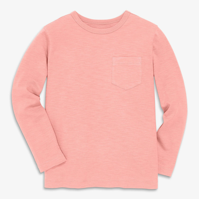 Kids long sleeve slub pocket tee