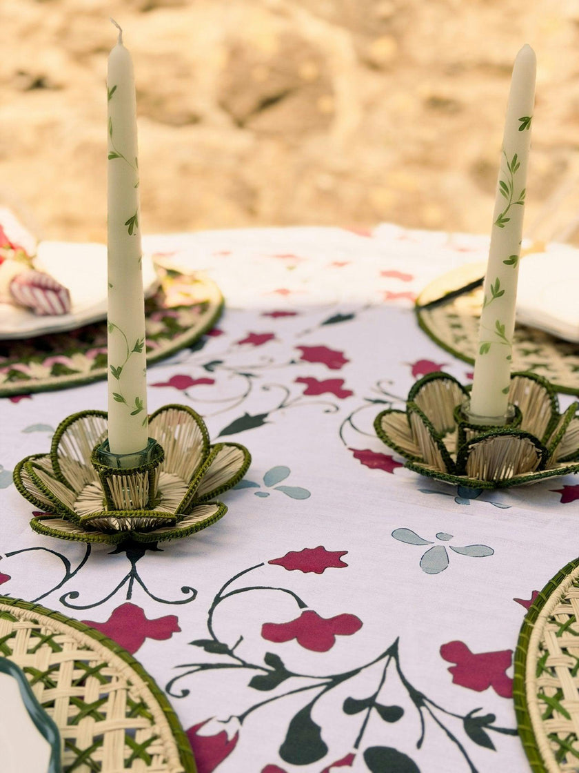 Flora Candle Holder in Green