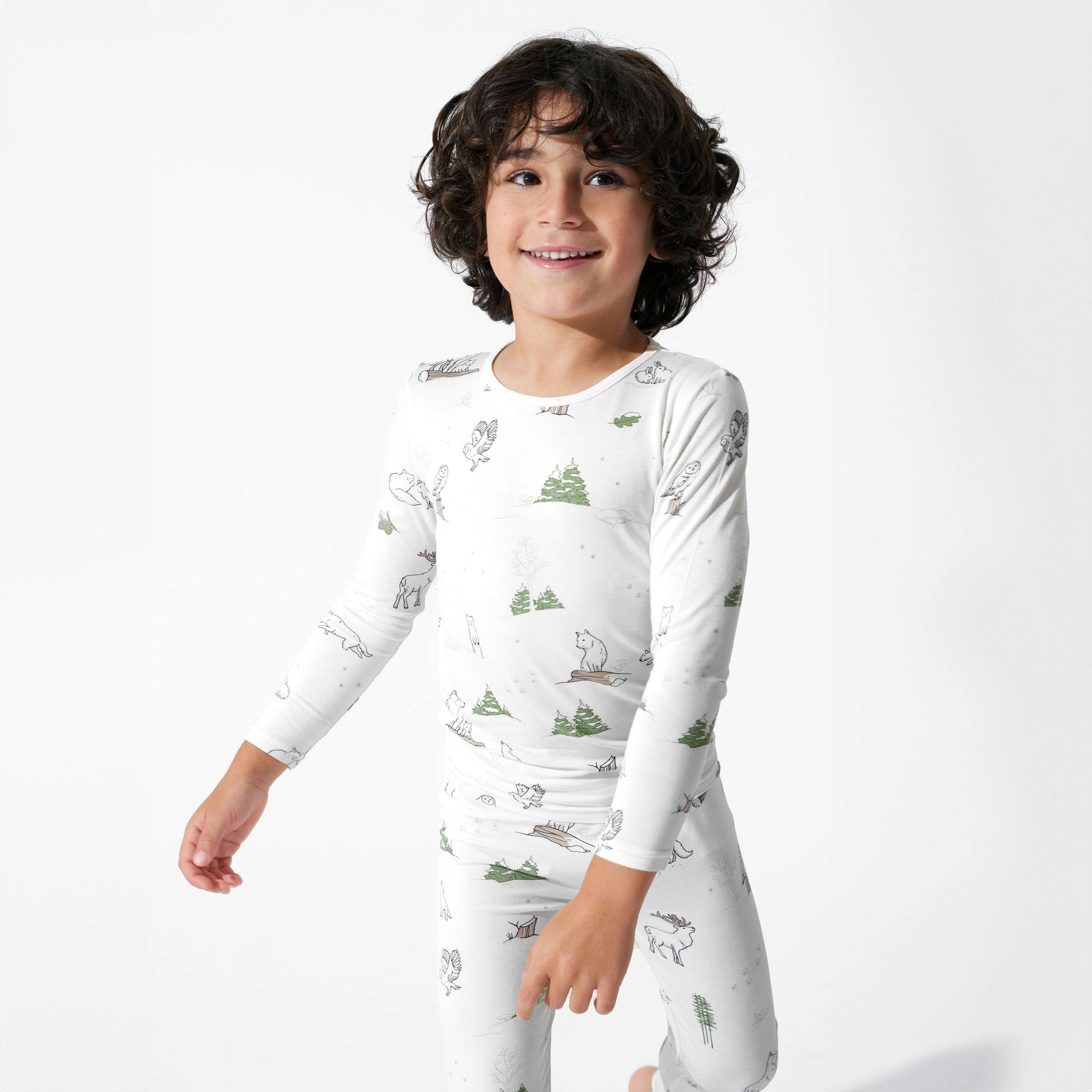 Winter Forest Animals Bamboo Kids Pajamas