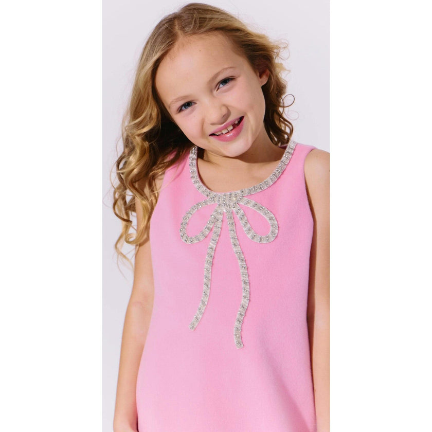 Pink Velvet Bow Princess Dress
