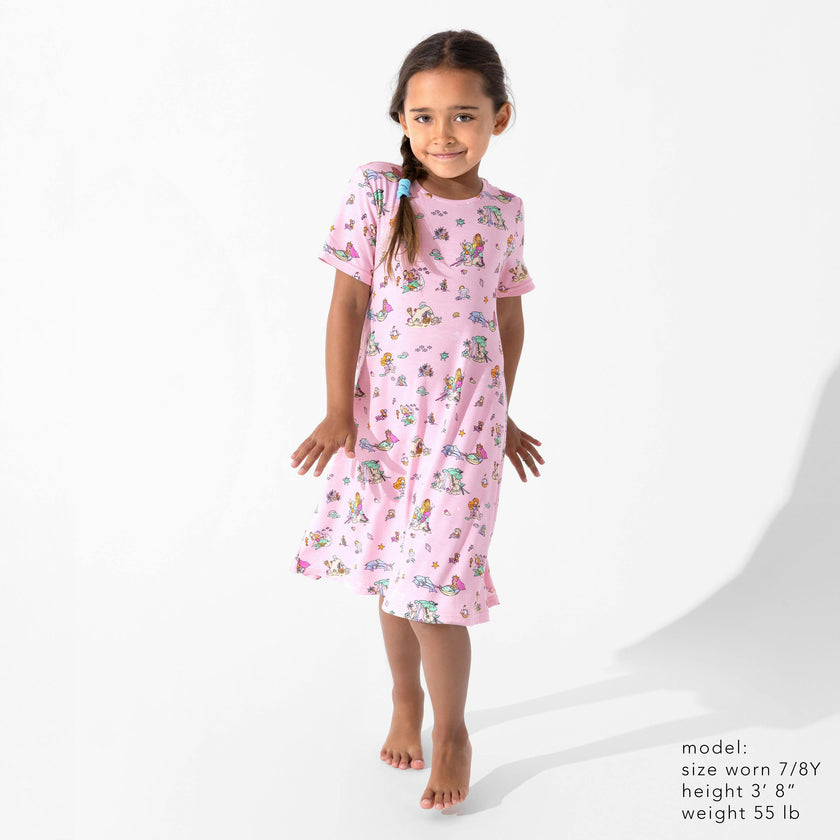 Mermaid Lagoon Bamboo Girls' Short Sleeve Dress